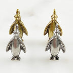 Pewter Standing Penguin Charm Antique Gold or Antique Silver