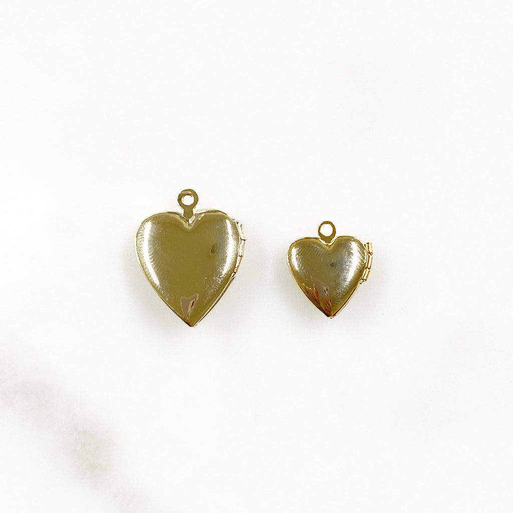 Gold Plated Heart Shaped 16K Locket Charm Cubic Zirconia Center