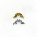 Base Metal Three Linked Hearts Charm Gold or Silver Tiny Gold