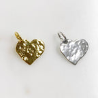 Sterling Silver or Vermeil Hammered Heart Charm Choose Your Style or Heart