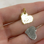 Sterling Silver or Vermeil Hammered Heart Charm Choose Your Style or Heart