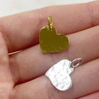 Sterling Silver or Vermeil Hammered Heart Charm Choose Your Style or Heart