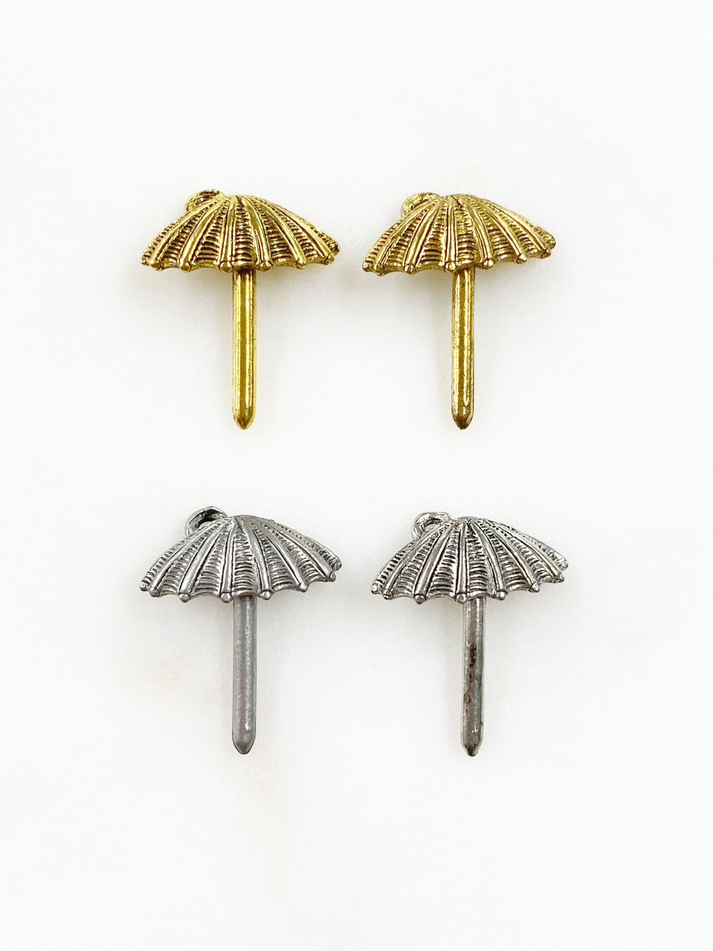 Pewter Umbrella Charm Beach Ocean Charms Antique Gold (4pc)