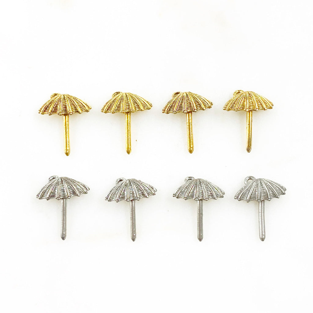 18mmx15mm Pewter Umbrella Charm Beach Ocean Charms Antique Gold (4pc)