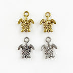 16mmx12mm Pewter Sea Turtle Charm Beach Ocean Charm Antique Gold (2pc)