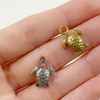 16mmx12mm Pewter Sea Turtle Charm Beach Ocean Charm Antique Gold (2pc)