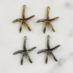 33mmx29mm Pewter Starfish Charm Beach Ocean Charm Antique Gold (2pc)