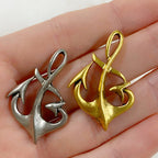 33mmx22mm Pewter Anchor Charm Nautical Ocean Charms Antique Gold (2pc)