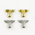 12mmx17mm Pewter Whale Tail Charm Beach Ocean Animal Charm Antique Gold (2pc)