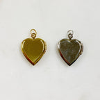Base Metal Heart Locket Charm Locket Gold or Silver Love