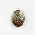Base Metal Silver Detailed Oval Locket Charm Friendship & Love