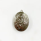 Base Metal Silver Detailed Oval Locket Charm Friendship & Love