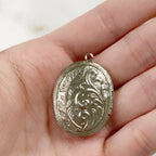 Base Metal Silver Detailed Oval Locket Charm Friendship & Love