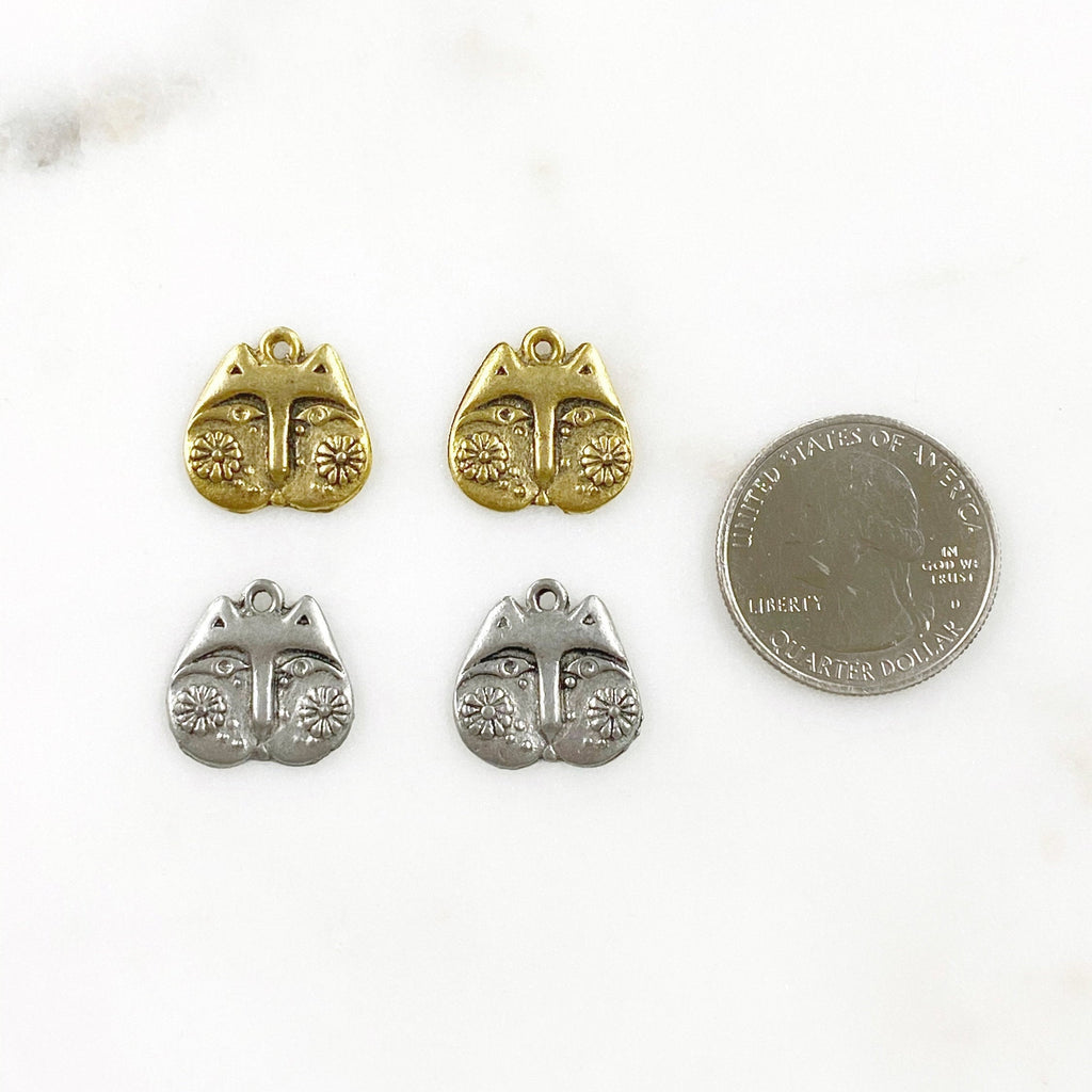 Pewter Owl Charm Antique Gold or Antique Silver Animal Charms