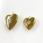 Gold Plated Heart Shaped 16K Locket Charm Cubic Zirconia Center