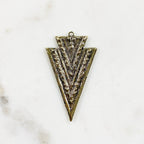 Base Metal Large Colorful Crystal Beaded Triangle Tribal Bohemian