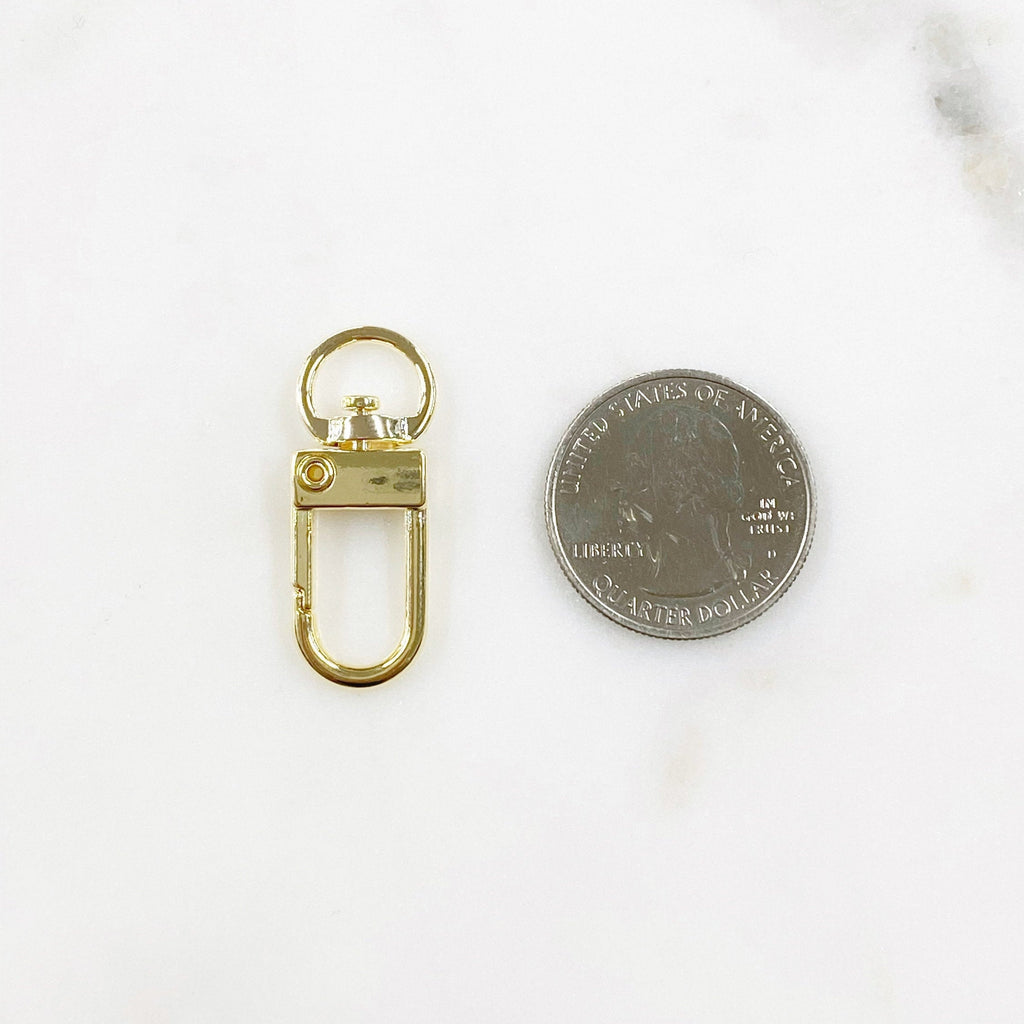 Gold Plated Swivel Clasp Lobster Buckle Swivel Snap Hook Push Gate (2pc)