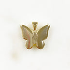Gold Plated Mother of Pearl Butterfly Charm Pearl Swirl Colorful