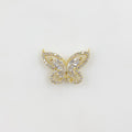 Gold Plated Butterfly Cubic Zirconia Pavé with 2 Loops Detailed