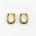 Gold Plated Rounded Square Hoops Semi Thick Rounded Square Snap (2pc)