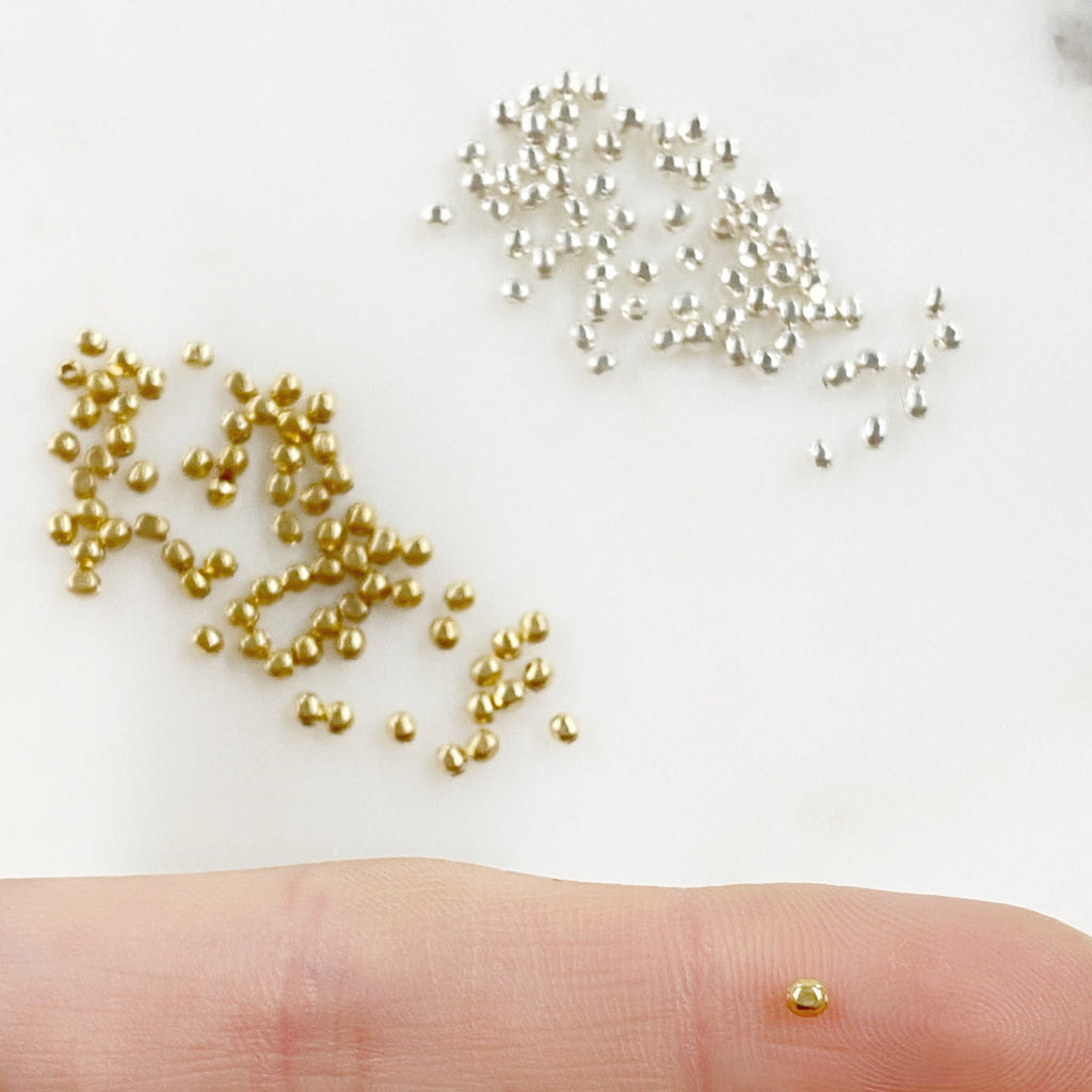 Sterling Silver or 14K Gold Filled 2.1mm Cubed Beads or Beads (25pc)