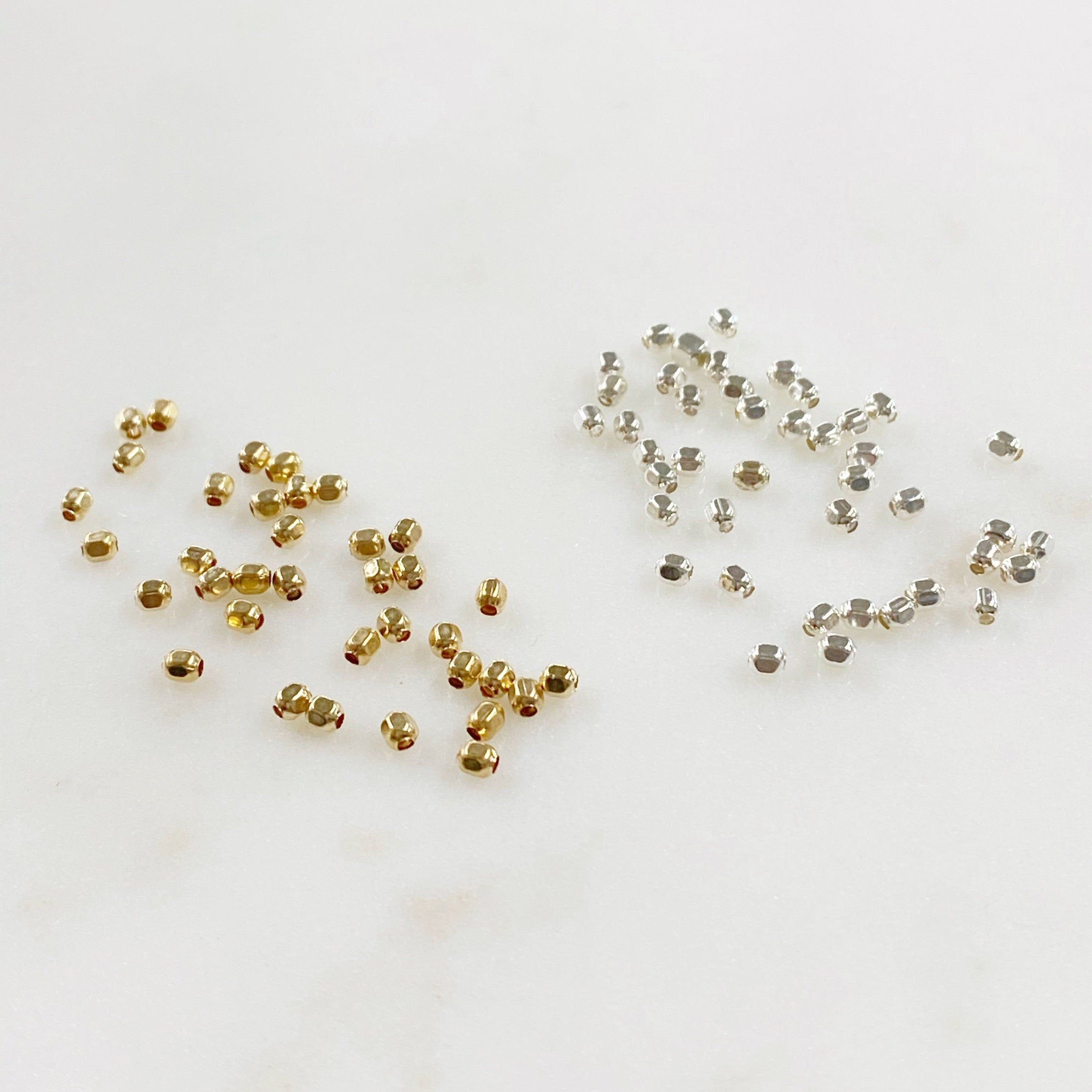 Sterling Silver or 14K Gold Filled 2.5mm Cubed Beads or Beads (25pc)