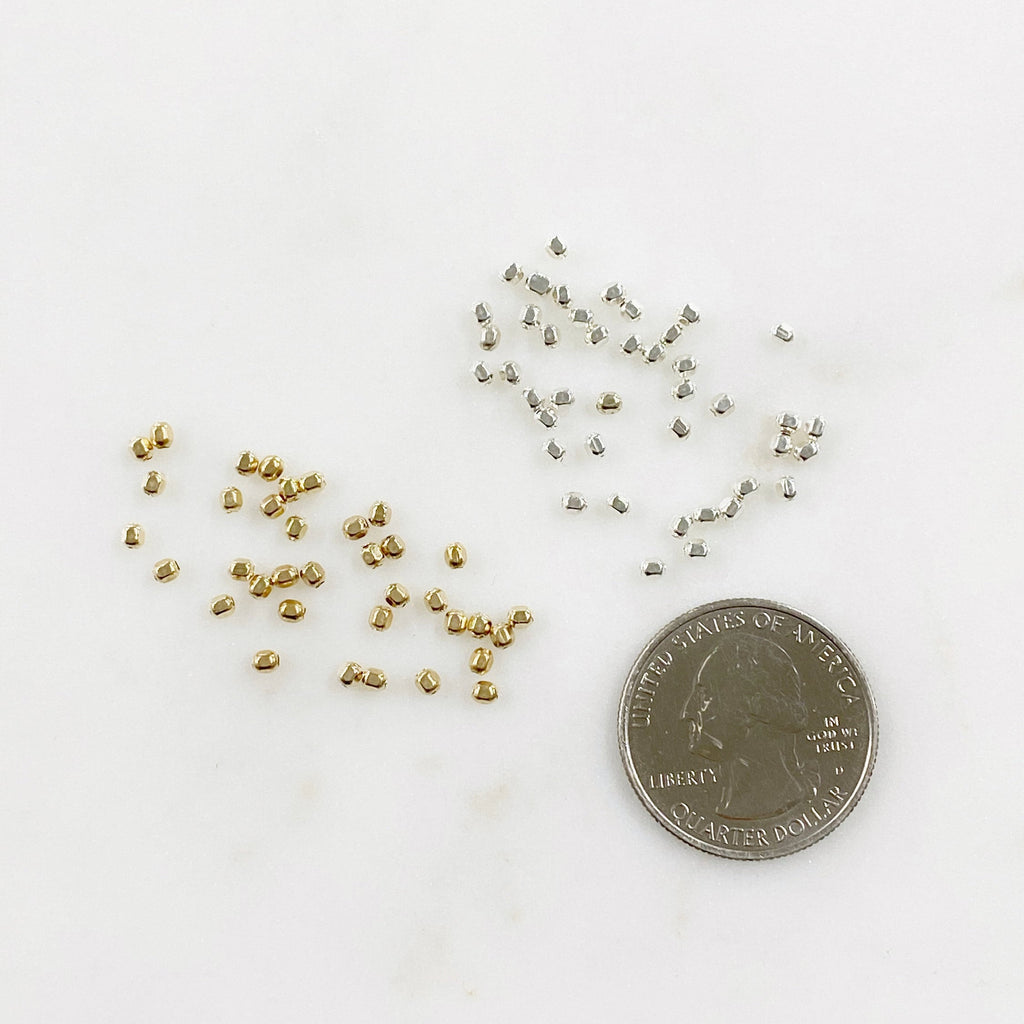 Sterling Silver or 14K Gold Filled 2.5mm Cubed Beads or Beads (25pc)