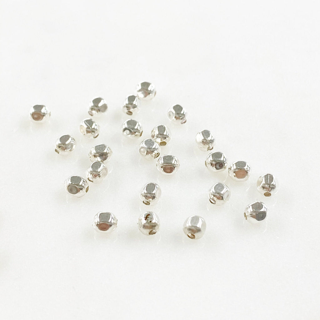 Sterling Silver or 14K Gold Filled 3mm Cubed Beads or Beads (25pc)