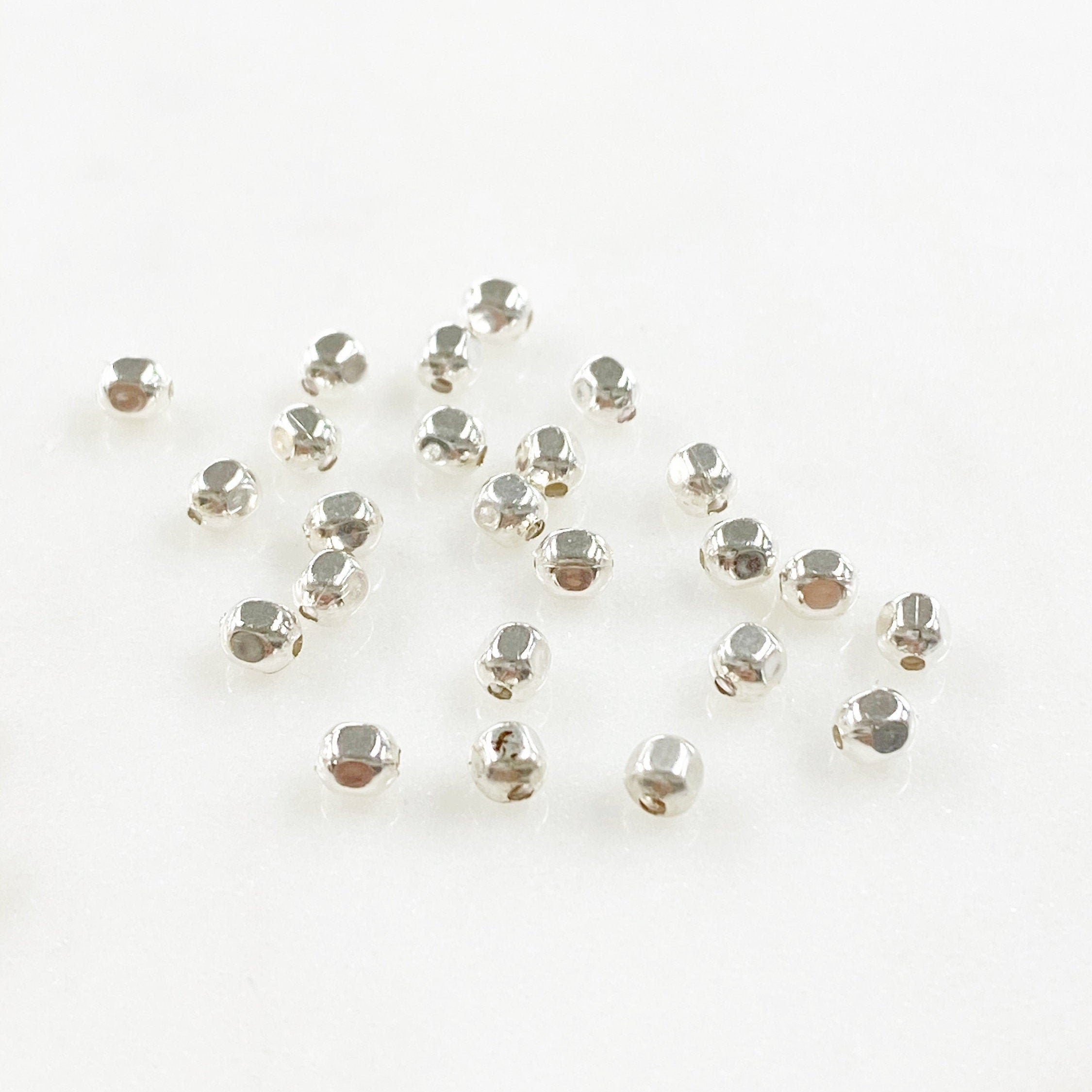 Sterling Silver or 14K Gold Filled 3mm Cubed Beads or Beads (25pc)