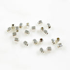 Sterling Silver 3.5mm Cubed Beads and Beads (25pc)