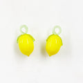Yellow Glass Lemon Charm Juicy Fruit Charm Glass Charm (2pc)