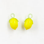 Yellow Glass Lemon Charm Juicy Fruit Charm Glass Charm (2pc)