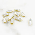 Vermeil Natural Freshwater Pearl Charm Organic Shaped Rimmed