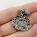 24mmx26mm Pewter Antique Silver Pendent Charm Bail Vintage Scroll Charm (2pc)