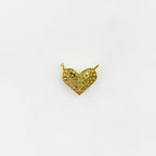 Gold Plated 16K Larger Pave CZ Heart Connector Charm Cubic Zirconia