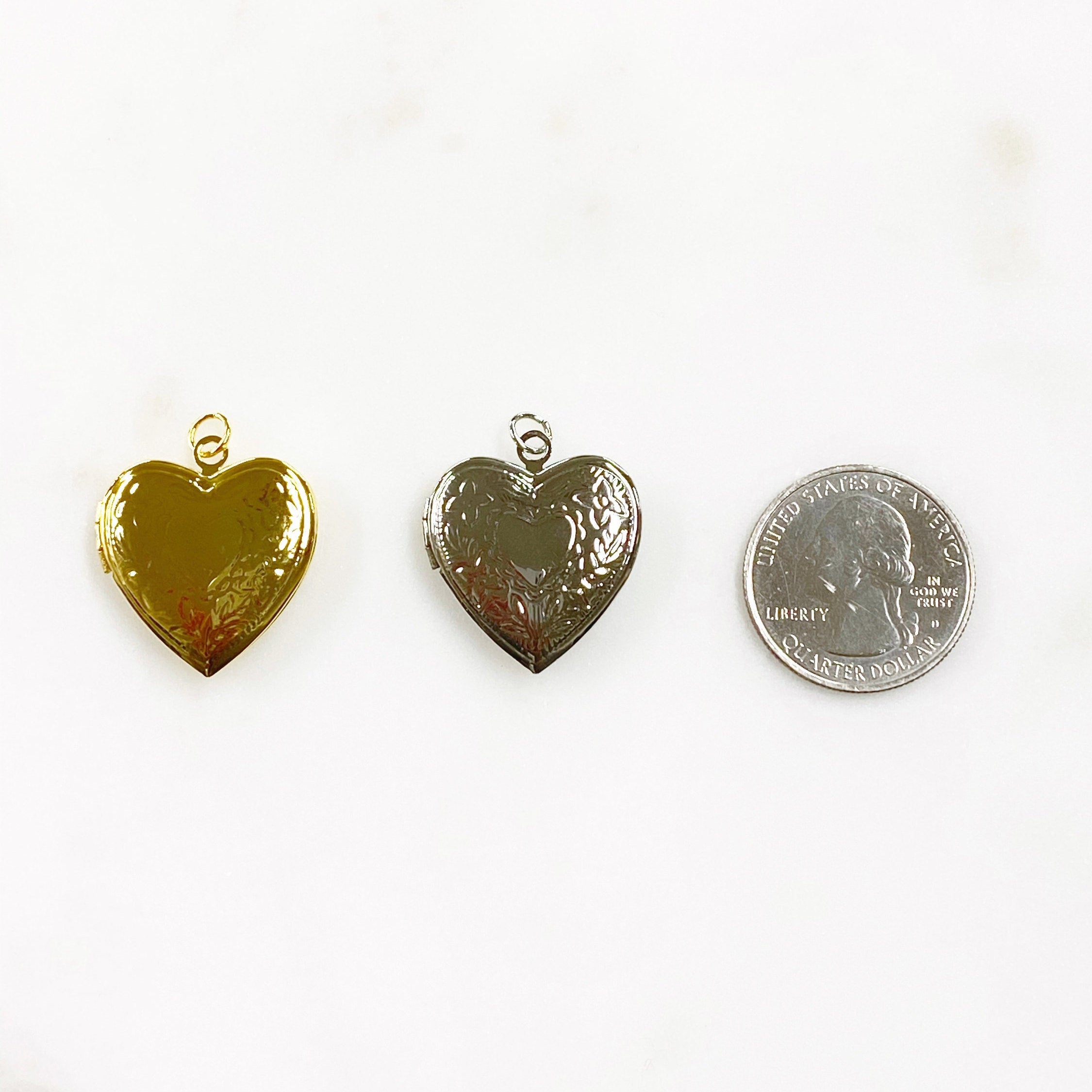 27mmx23mm Base Metal Heart Shaped Locket Gold or Silver Locket