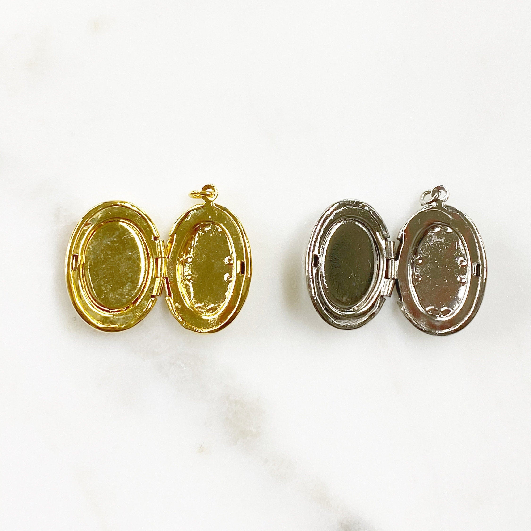24mmx16mm Base Metal Oval Vintage Inspired Locket Gold or Silver Locket Charm