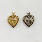 Base Metal Heart Locket Charm Locket Gold or Silver Love