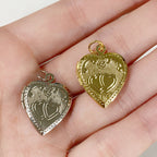 Base Metal Heart Locket Charm Locket Gold or Silver Love