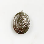Base Metal Silver Detailed Oval Locket Charm Friendship & Love