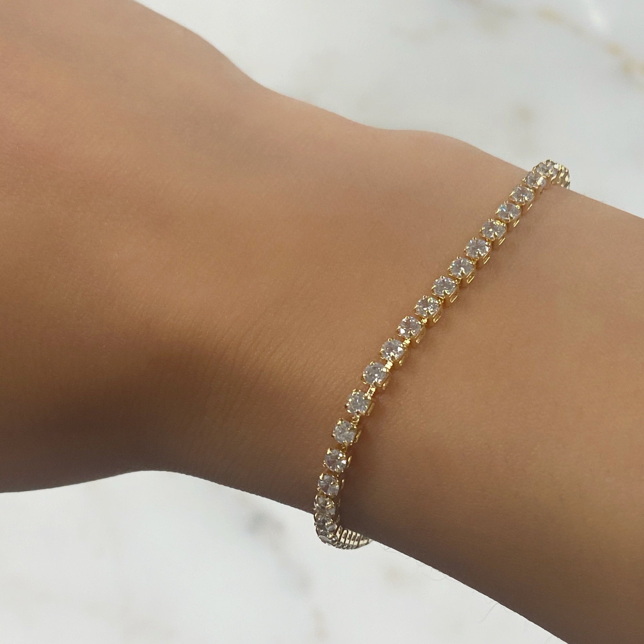 Gold Plated Pavé All Day Bracelet Cubic Zirconia Ready to Wear