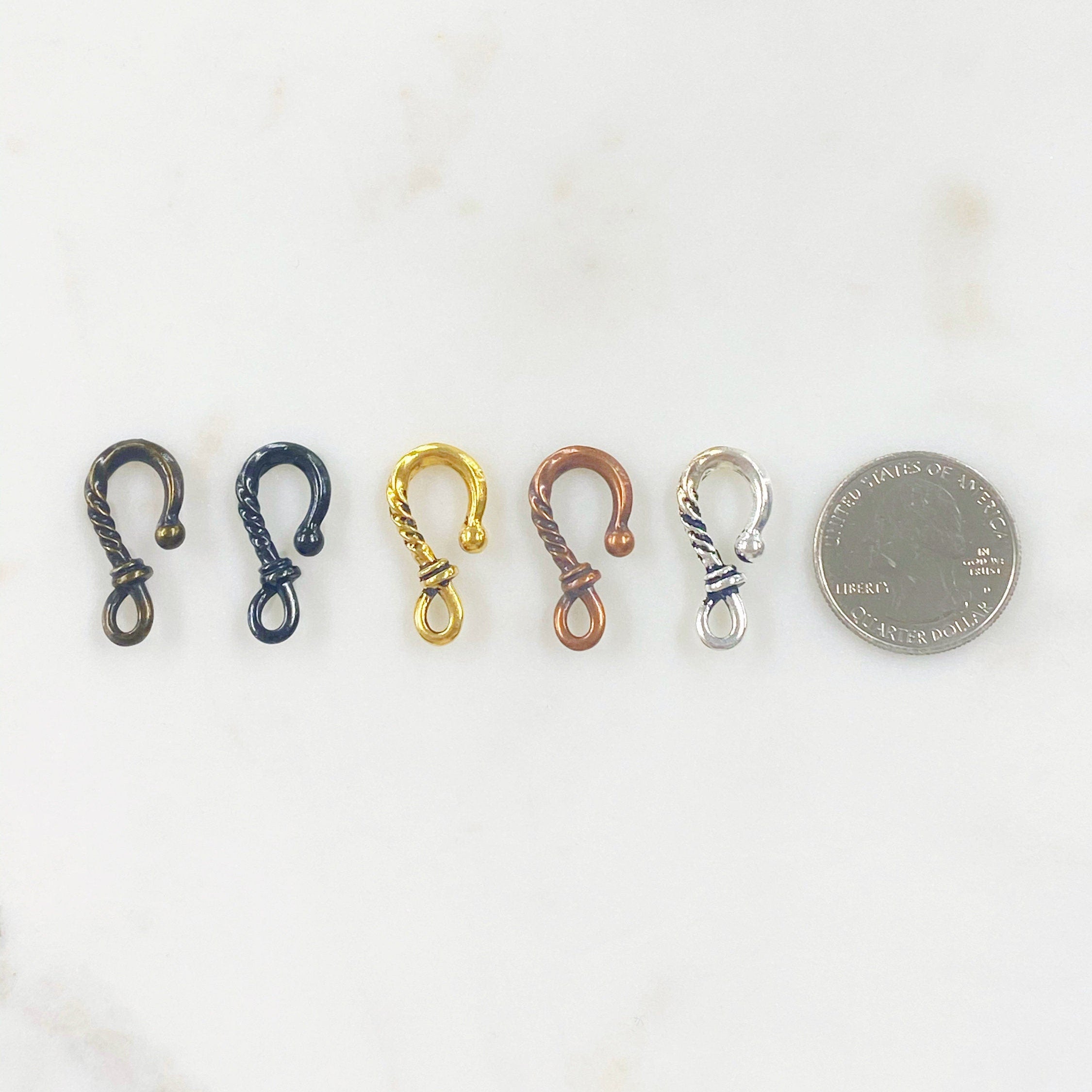 Pewter S Hook Twisted Detail Clasp Findings (2pc)