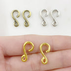 17mmx8mm Pewter Smaller 2 Piece Simple S Hook S Hook Clasp Findings (2pc)