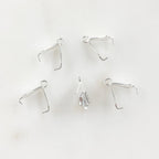 5mmx10mm Sterling Silver Pinch Bail Necklace Pendant Findings (5pc)