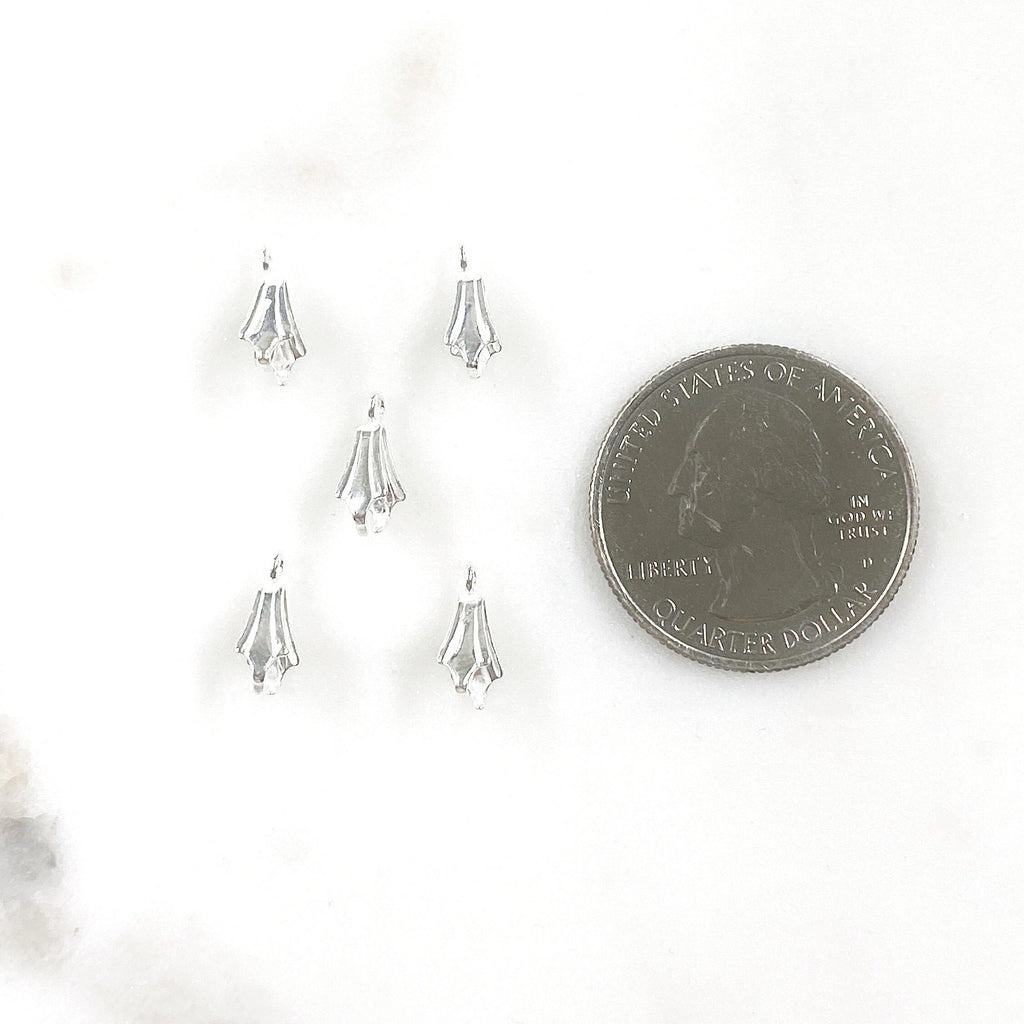 5mmx10mm Sterling Silver Pinch Bail Necklace Pendant Findings (5pc)