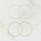 65mm Sterling Silver or 14K Gold Filled or Very Large Endless Hoop (2pc)