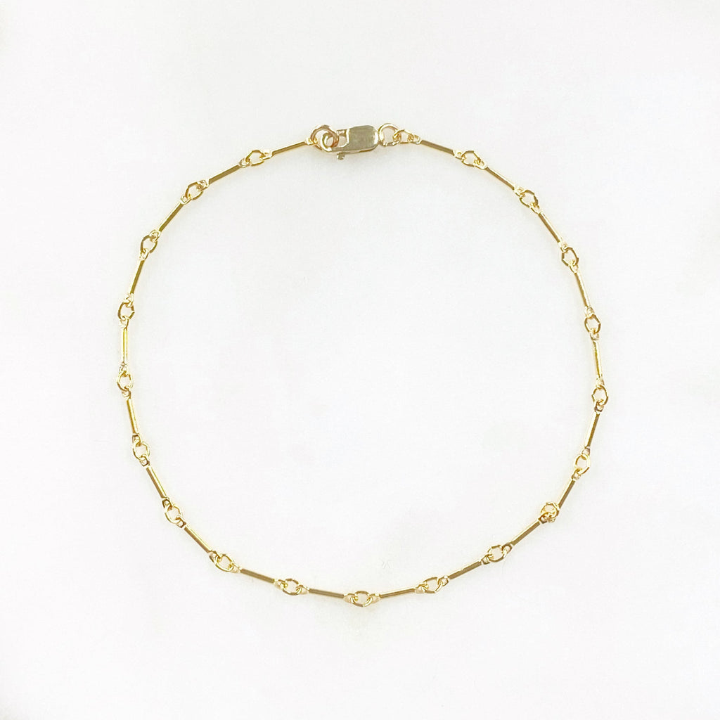 14K Gold Filled Amelia Dainty Thin Chain Ready to Wear Anklet
