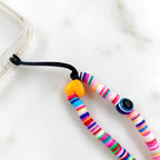 Neon Rainbow Multi Charmed Phone Case String Chain Fun