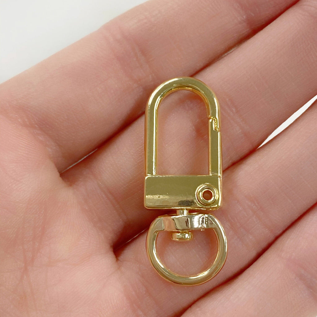 Gold Plated Swivel Clasp Lobster Buckle Swivel Snap Hook Push Gate (2pc)