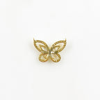 Gold Plated Butterfly Cubic Zirconia Pavé with 2 Loops Detailed